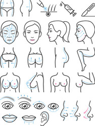 Plastic Surgery Icons Set Vector Image