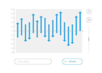 waterfall chart with arrows ui element template vector image