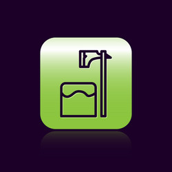 black line executioner axe in tree block icon vector image
