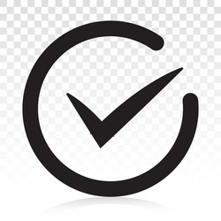 checkmark confirm or checkbox line art icon vector