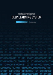 Deep learning system banner for social media vector