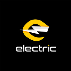 Letter e electrical logo concept with electric Vector Image