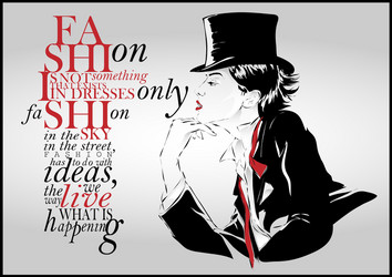 fashion quote with modern girl vector