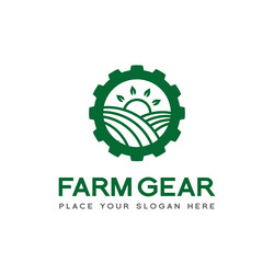Gear leaf technology logo template design Vector Image