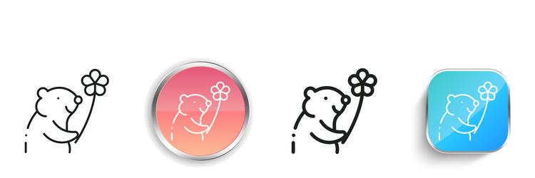 groundhog icon thin linear regular and button vector image
