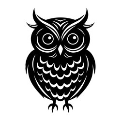 intricate silhouette of an owl Vector Image