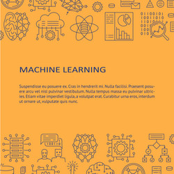 Machine learning algorithms banner with text vector