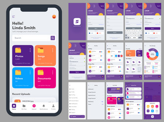 Mobile app ui kit with different gui layout vector