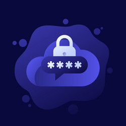 password access to cloud icon for web vector image