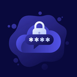 Password access to cloud icon for web vector