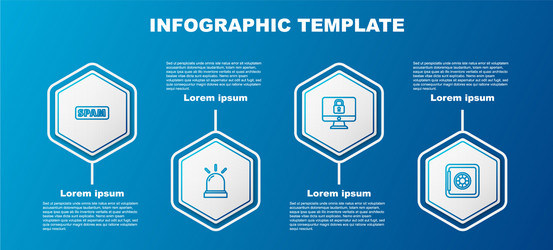 set line spam motion sensor lock computer vector image