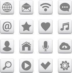 set of universal icons on web buttons vector image