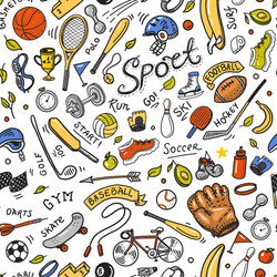 Seamless pattern of sport icons Royalty Free Vector Image
