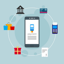 concept online and mobile payments for web page vector