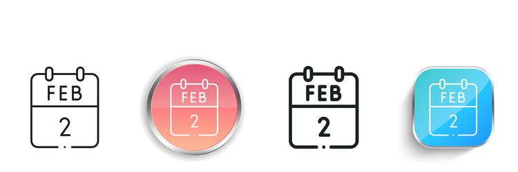 groundhog icon thin linear regular and button vector image