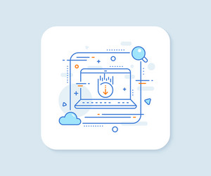 Scroll down line icon scrolling screen sign vector