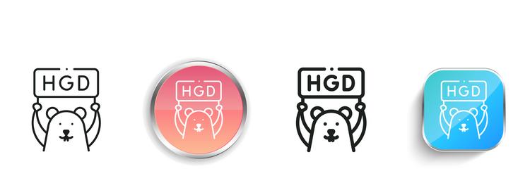 groundhog icon thin linear regular and button vector image