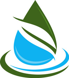 Green leaf and water drop Royalty Free Vector Image