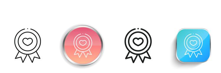 medal icon thin linear regular and button style vector image