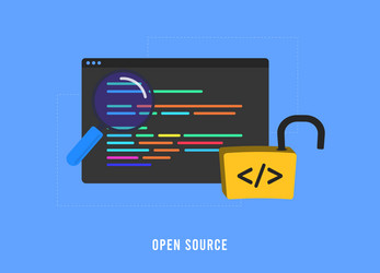 open source software - oss concept collaborative vector image