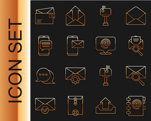 set line address book envelope with magnifying vector image