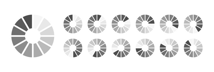 circular loading buffering icons video ready vector