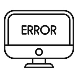 desktop computer displaying error message icon vector image