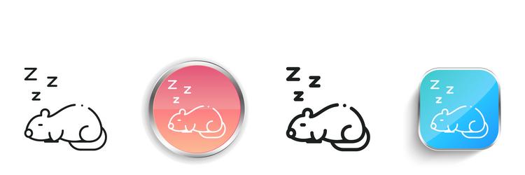 groundhog icon thin linear regular and button vector image