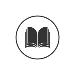 icon an open book with a circle emblem vector image