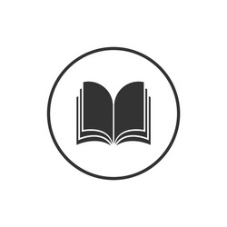 icon an open book with a circle emblem vector