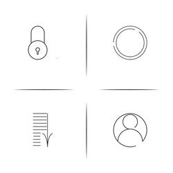 Interface simple linear icons set outlined vector