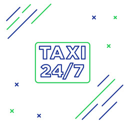 Line map pointer with taxi icon isolated on white vector