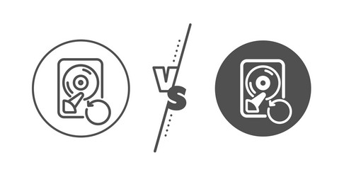 recovery hdd line icon backup data sign restore vector image