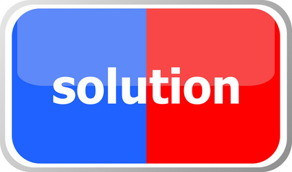 solution word on web button icon isolated vector