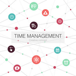 Time management trendy web template with simple vector