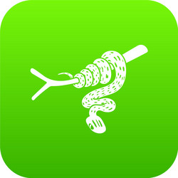 Tree snake icon green vector