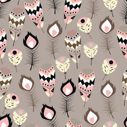Bohemian Feather Pattern vector image