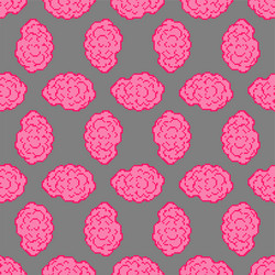 Brain pixel art pattern seamless 8 bit brains vector