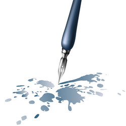 Blue pen Royalty Free Vector Image - VectorStock