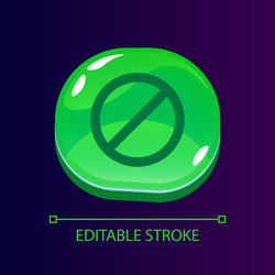 stop sign glossy ui button with linear icon vector image