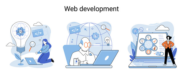 web development coding and programming creation vector image