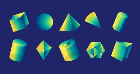 color gradient geometric shape objects set vector image