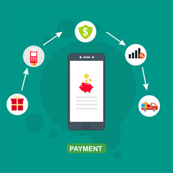 concept online and mobile payments for web page vector