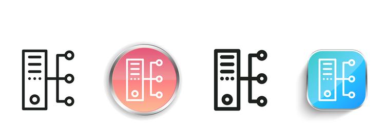 cpu icon thin linear regular and button style vector image