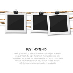 enjoy every moment set of photo hanged vector