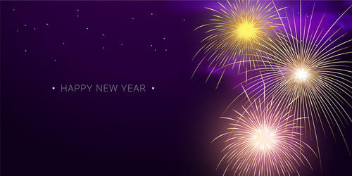 Fireworks background template for new year vector