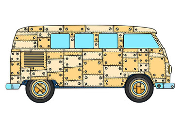 van in tangle patterns style vector