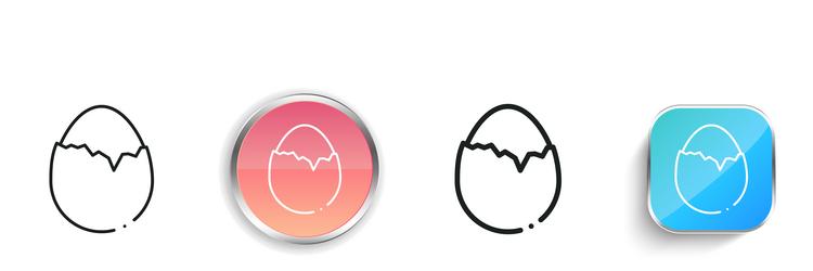 boiled egg icon thin linear regular and button vector image