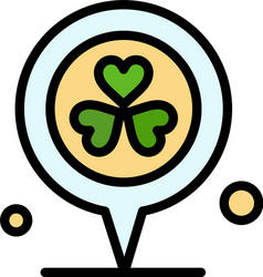 Flower location pin heart flat color icon vector