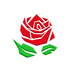 geometric rose flower logo design template Vector Image